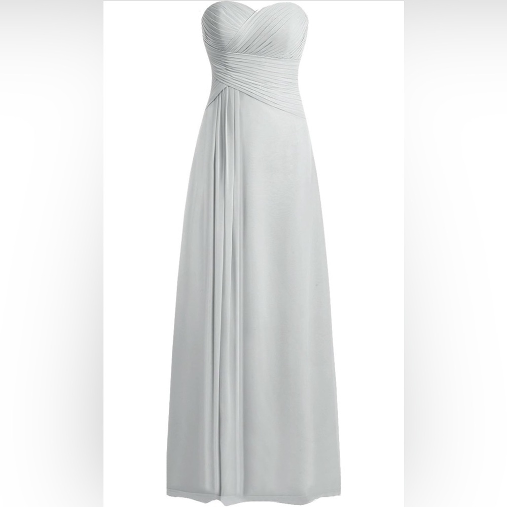 JAEDEN Bridesmaid Dresses Prom Dress, Long Evening Dress Chiffon LARGE,SILVER.
